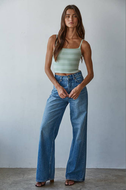 Kaylor Knit Striped Reversible Top