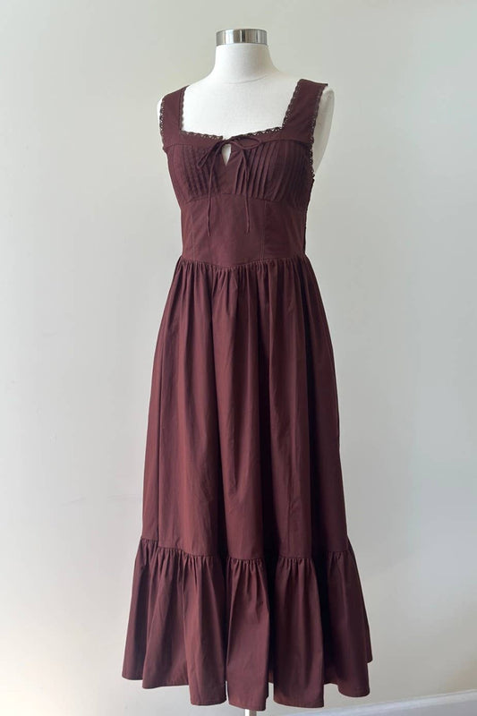 Georgia Lace Trim  Midi Dress