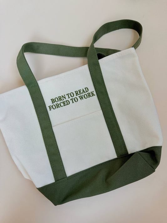 Bookish Mini Tote | Born to Read Forced to Work