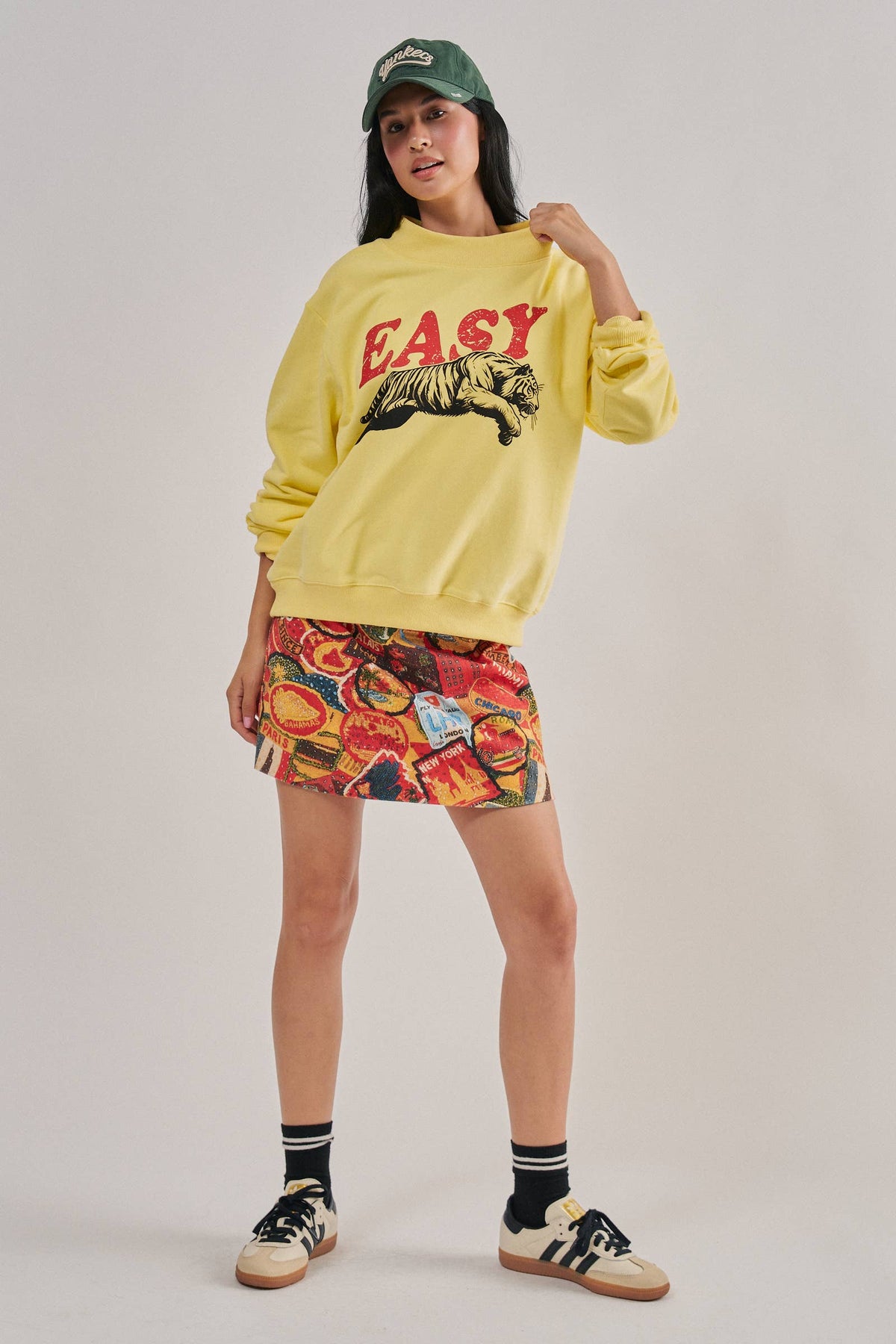 Easy Tiger Graphic Mock Neck Sweatshirt