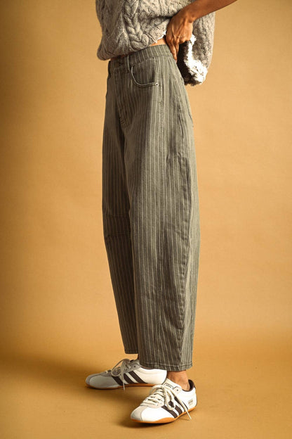 Penny Pin Stripe Barrel Pants