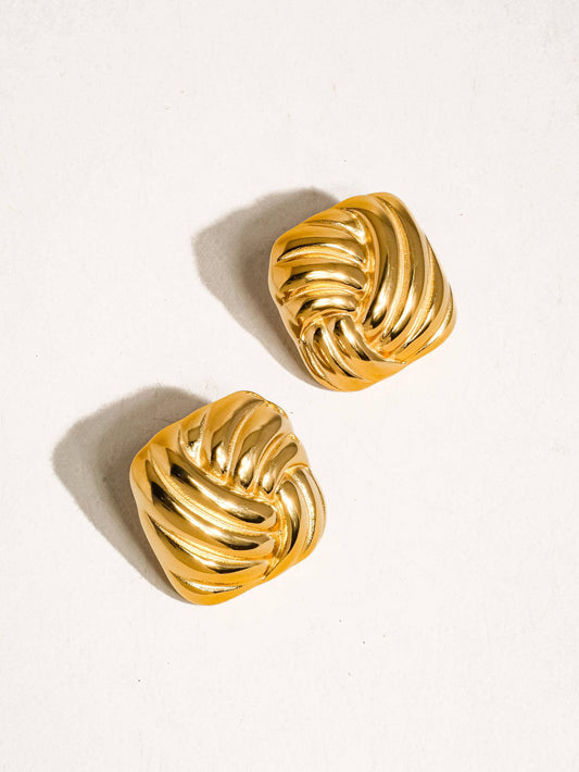 Thel Square Studs | Waterproof Jewelry