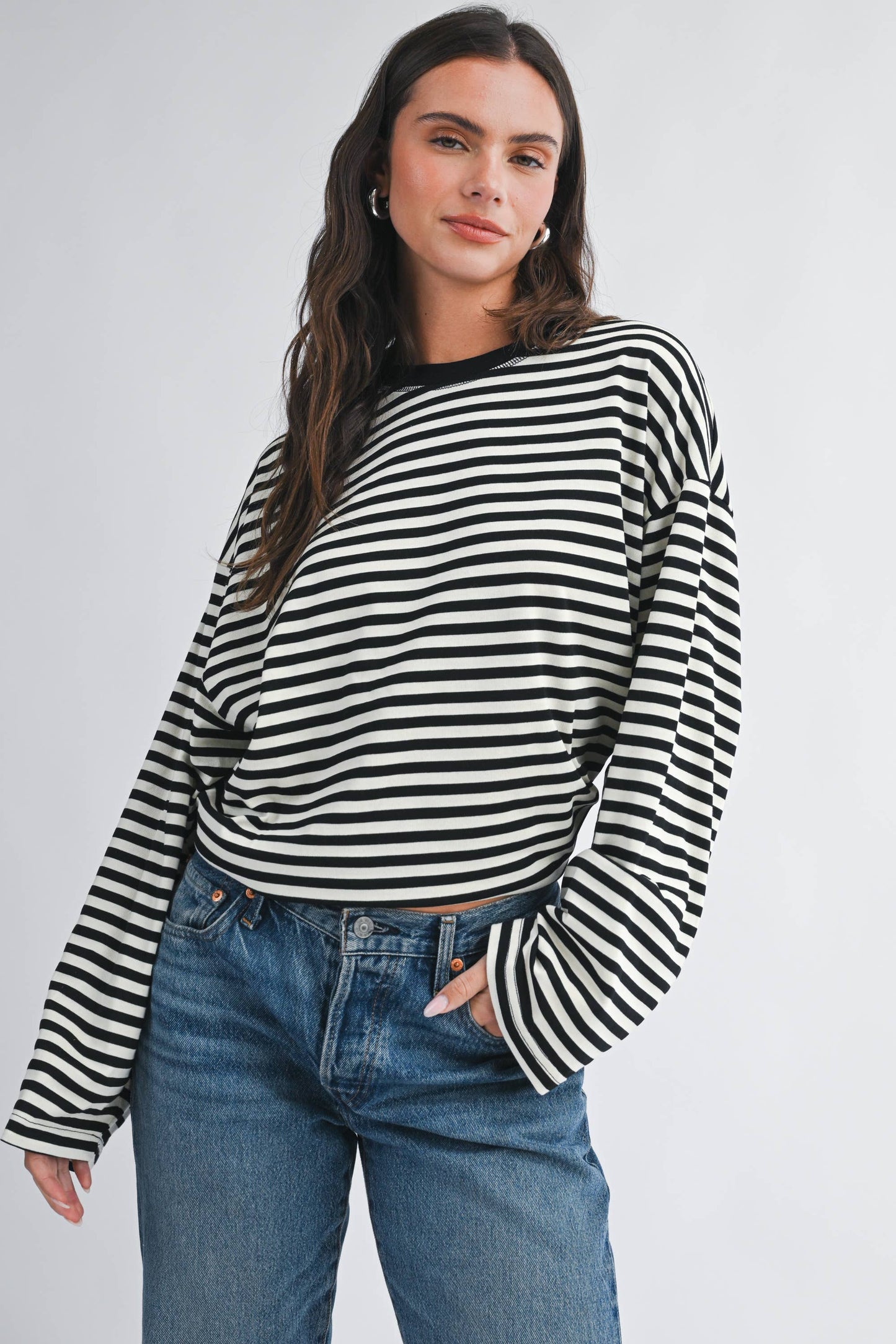 Greta Oversized Stripe Long Sleeve Top