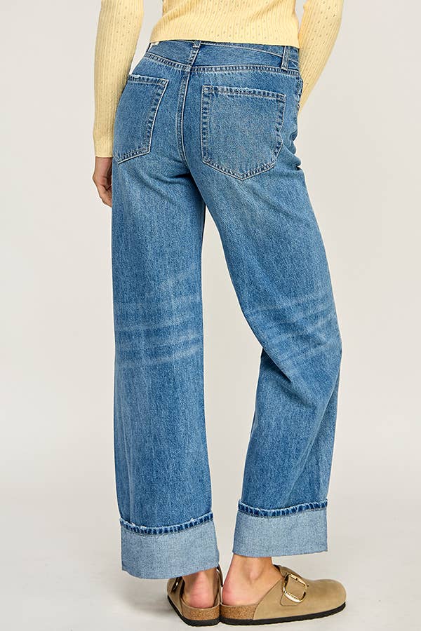 Wren Belted Cuffed Wide Leg Jeans
