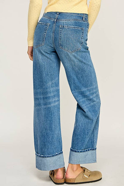 Wren Belted Cuffed Wide Leg Jeans
