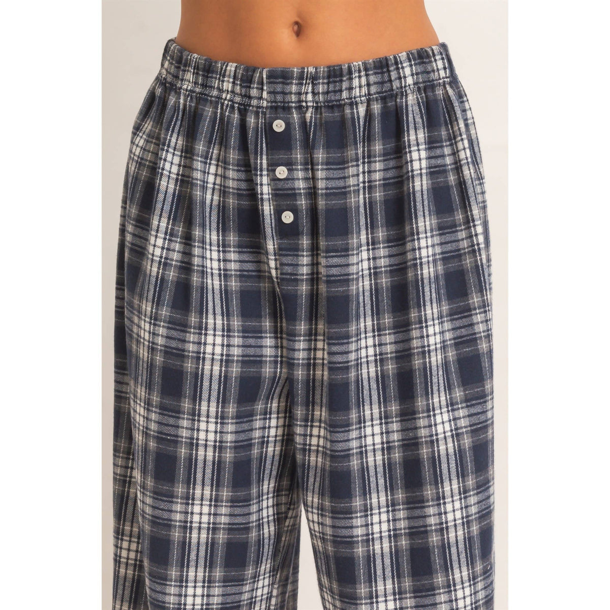 Kenzi Plaid Wide-Leg Pants
