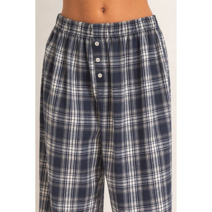 Kenzi Plaid Wide-Leg Pants