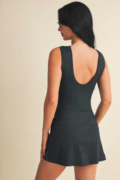 Wren Gingham Wrap Tie Front Dress