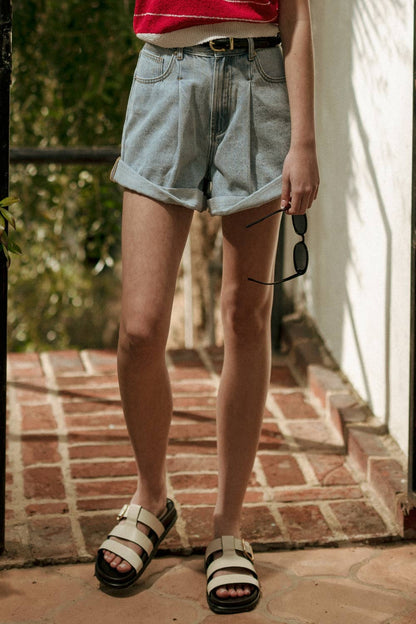 Summer Cuffed Denim Shorts