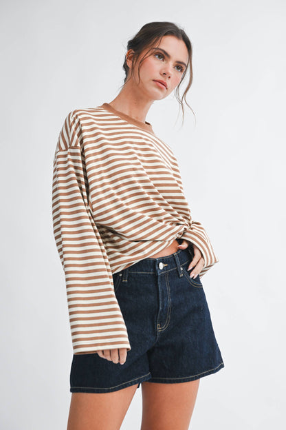 Greta Oversized Stripe Long Sleeve Top