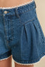 Katie Lace Trim Denim Shorts