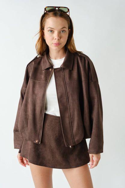 Devin Mojave Suede Finish Zip-Front Jacket