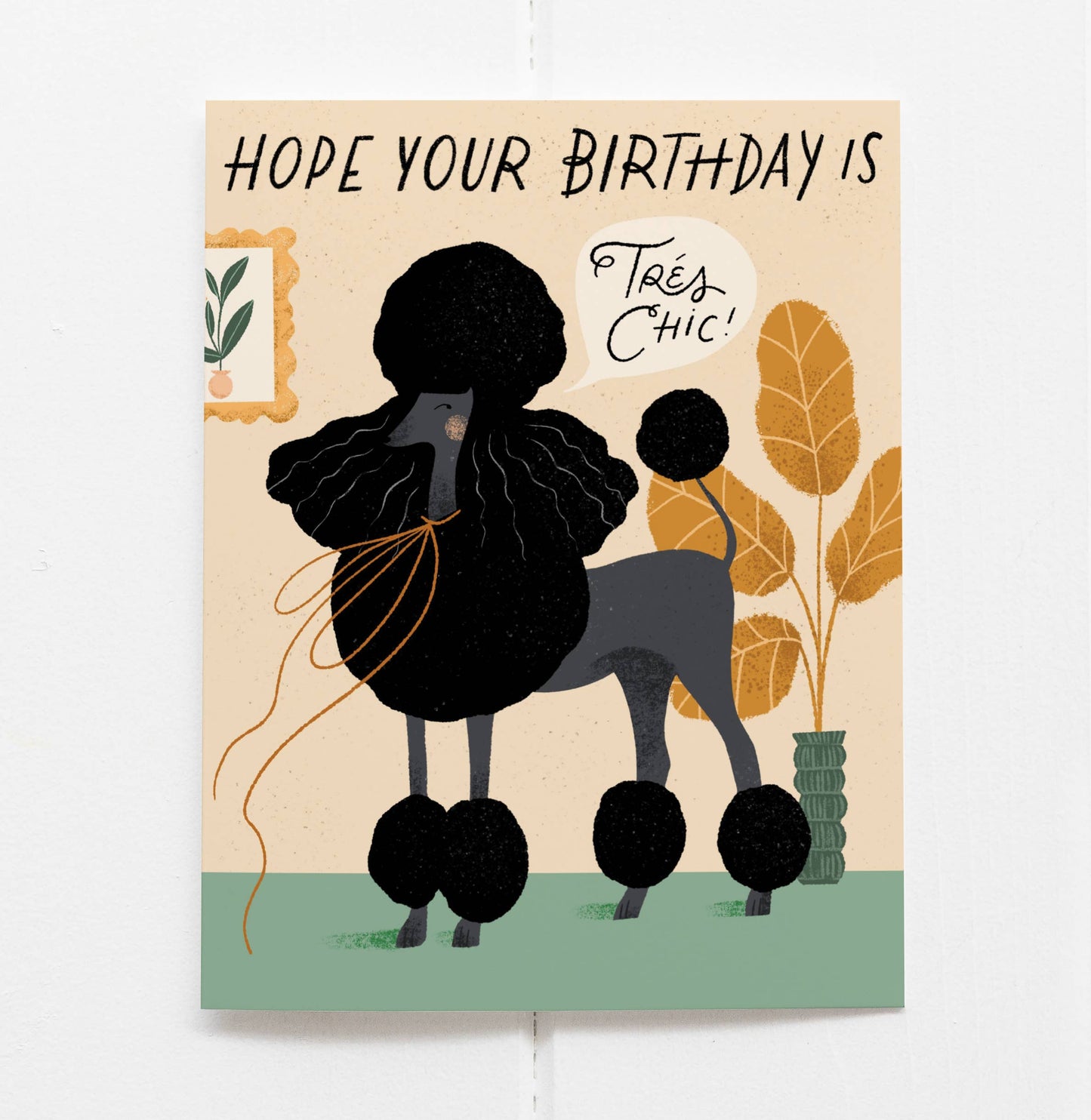 Tres Chic Poodle Birthday Card