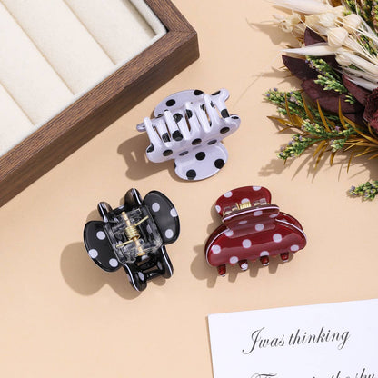 Mini Classic Polka Dot Pattern Hair Claw Clip