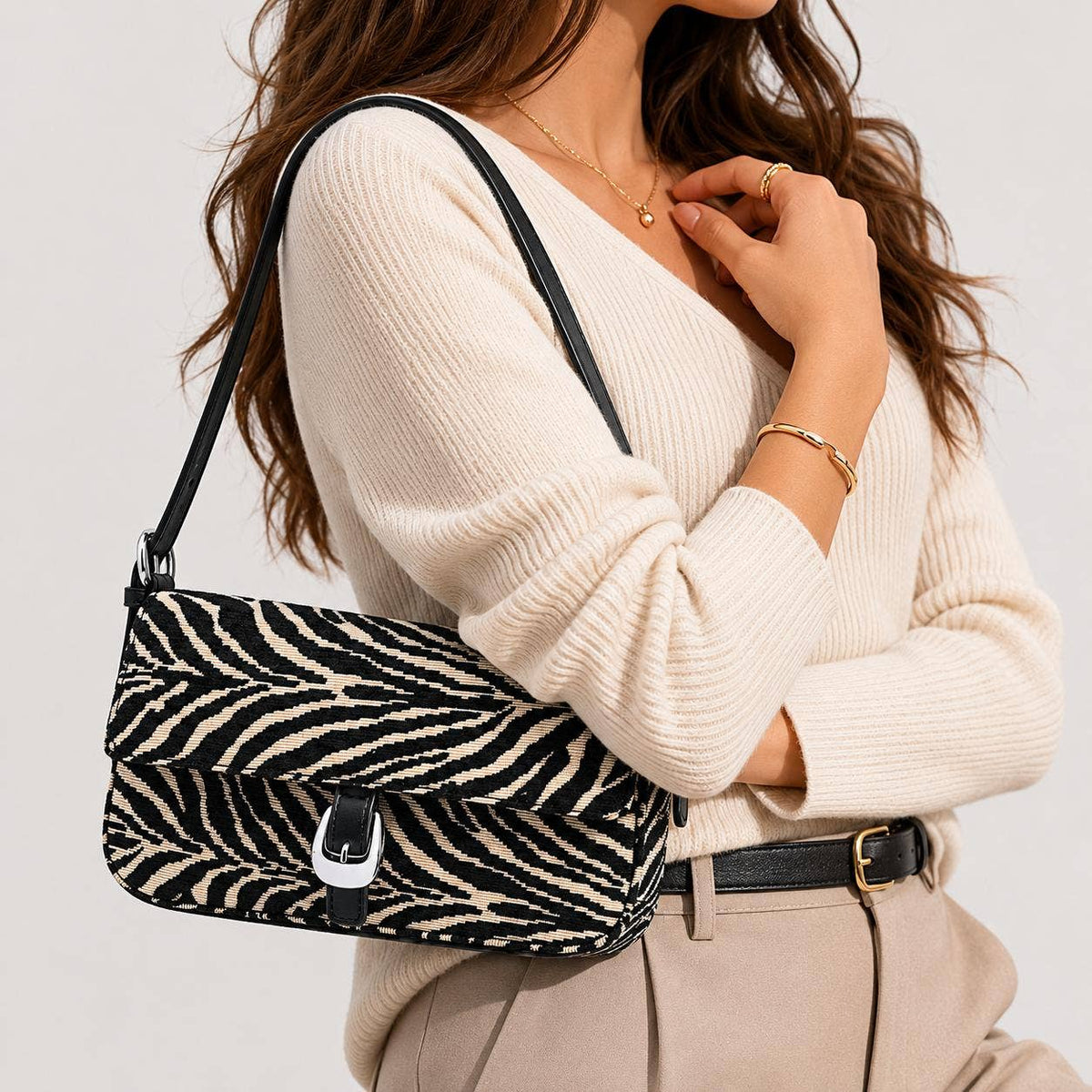 Gloria Zebra Shoulder Bag