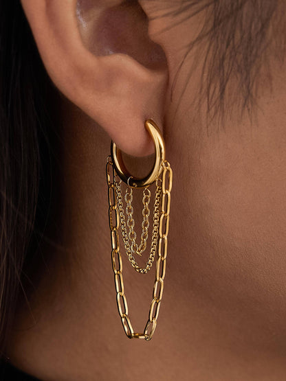 Vianne Multi Chain Drop Earrings | Waterproof Jewelry