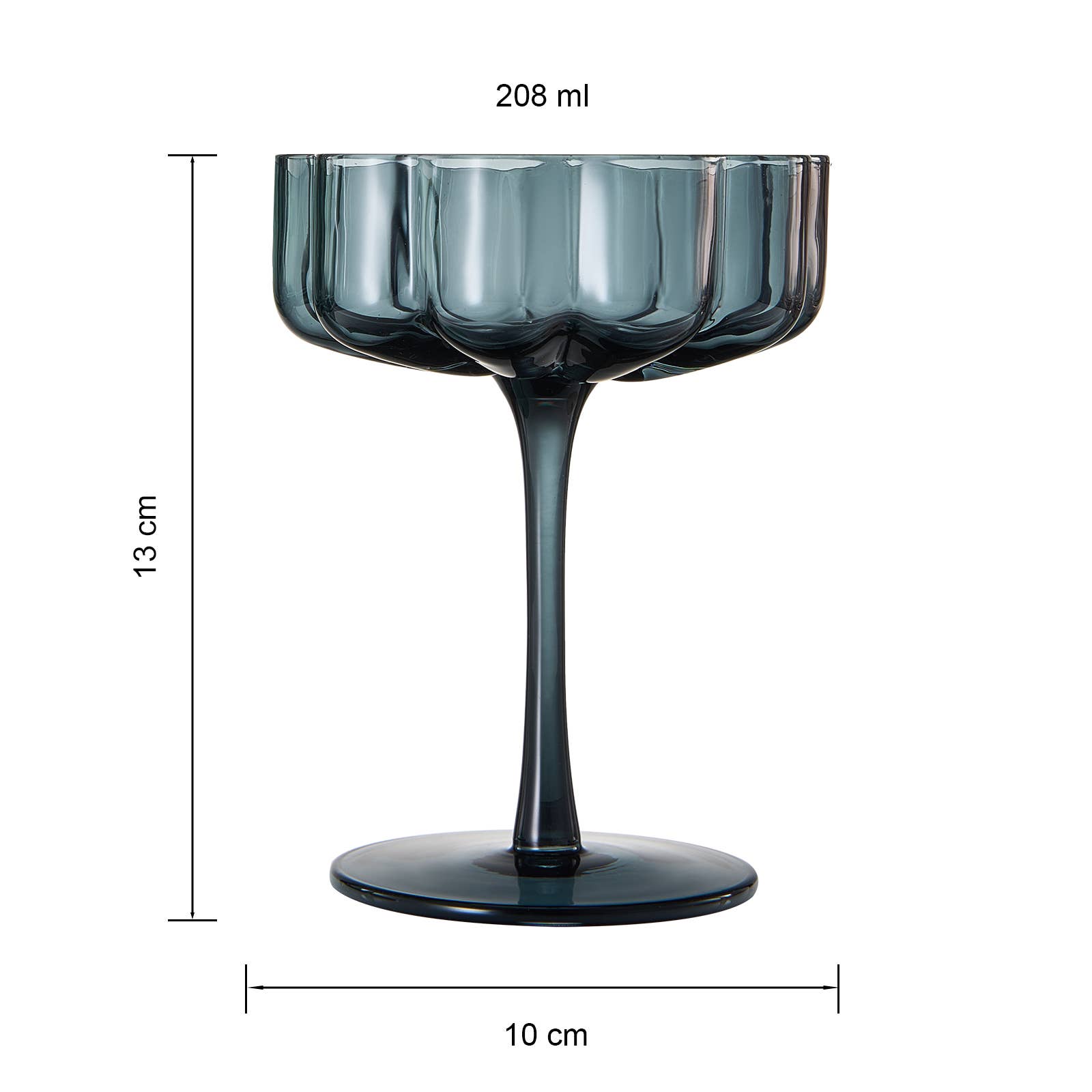 Flora Colored Glass Coupe Set