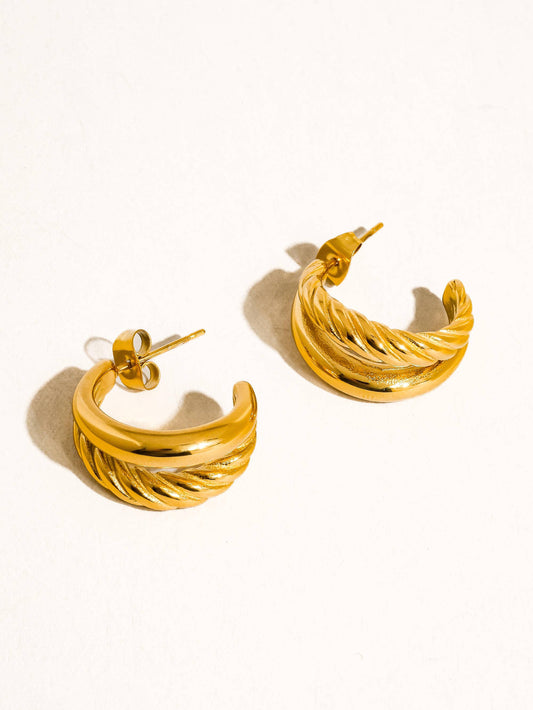 Gigi Braided Double Hoop | Waterproof Jewelry