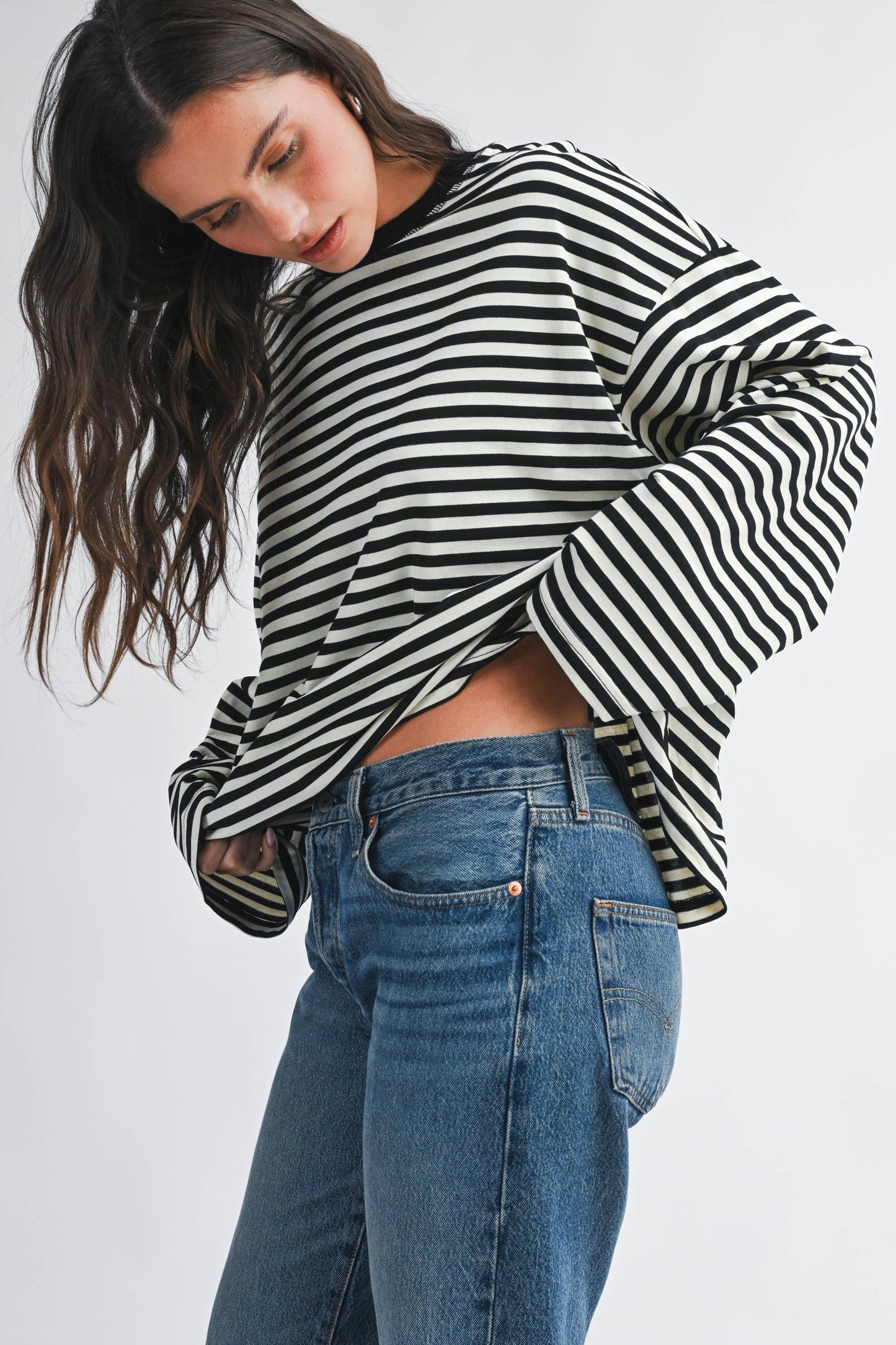 Greta Oversized Stripe Long Sleeve Top
