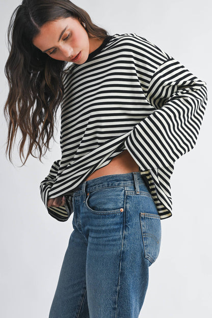 Greta Oversized Stripe Long Sleeve Top