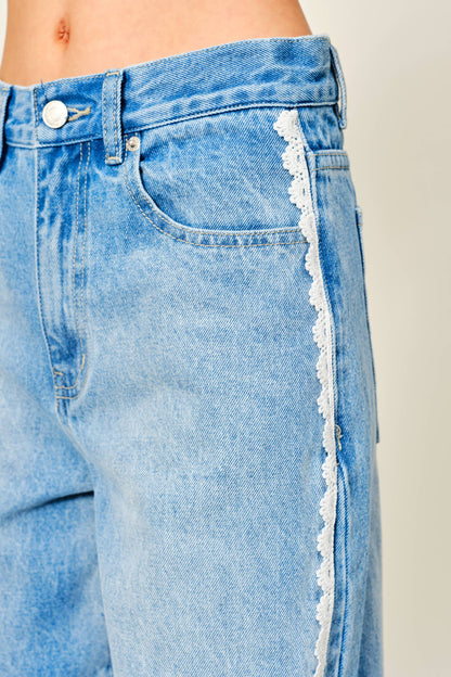 Ainsley Lace Detail Barrel Jean