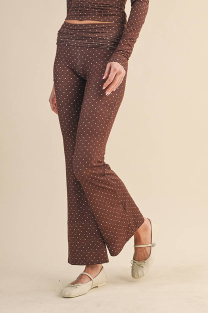 Mable Polka Dot Soft Knit Flare Pants