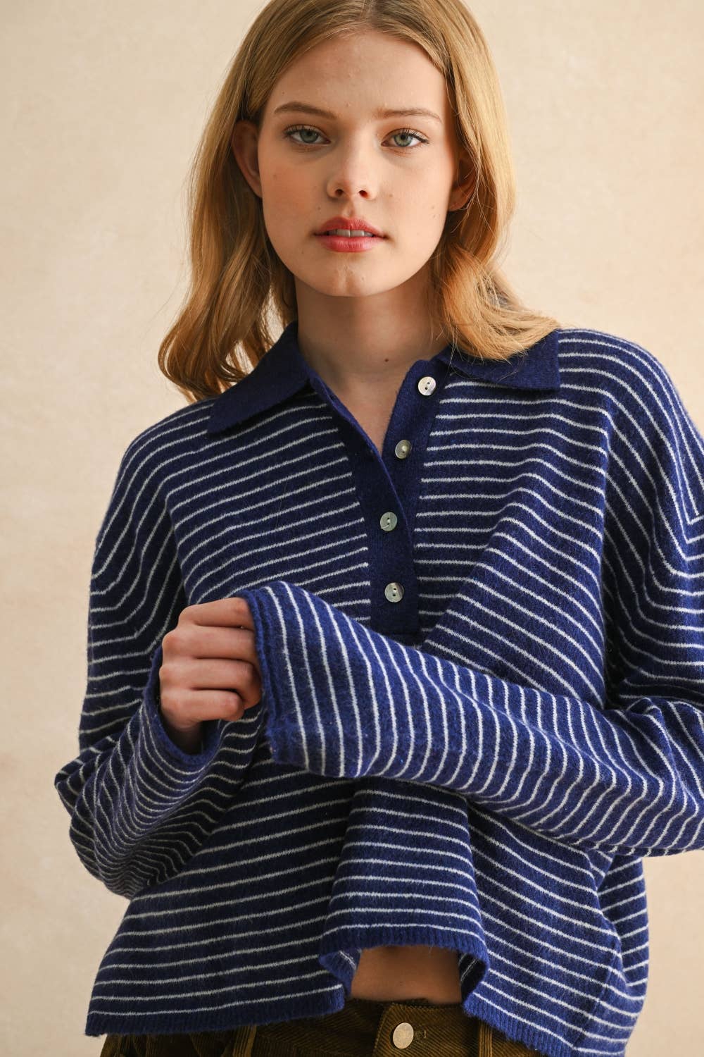 Jacie Stripe Collar Long Sleeve