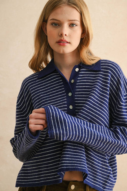 Jacie Stripe Collar Long Sleeve