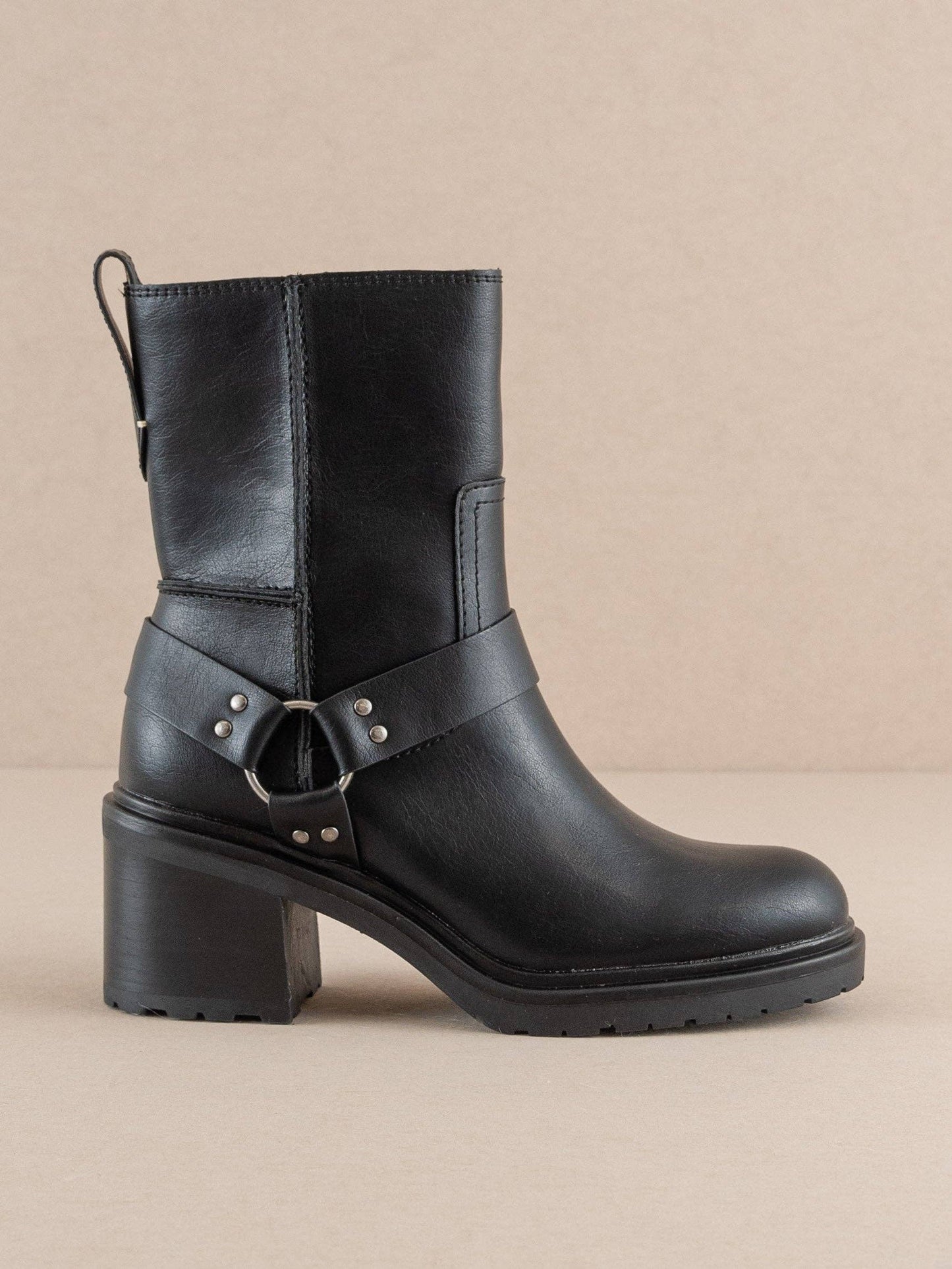 The Clyde Black Moto Ankle Boot