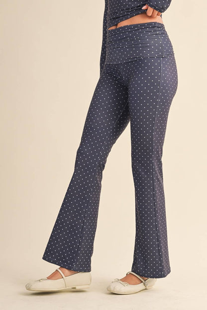 Mable Polka Dot Soft Knit Flare Pants