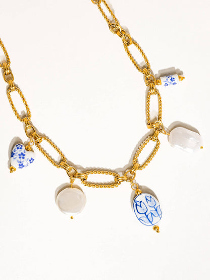 Riela Ceramic Floral Chain Necklace | Waterproof Jewelry