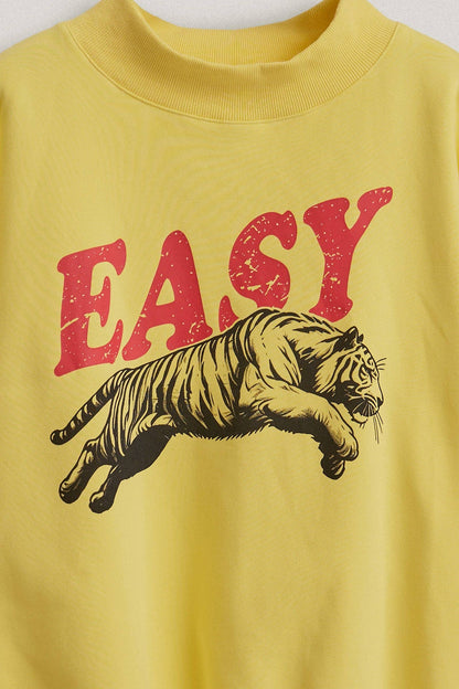 Easy Tiger Graphic Mock Neck Sweatshirt