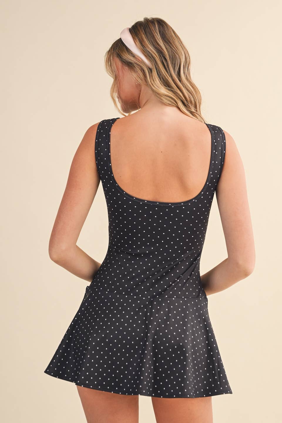 Lin Polka Dot Drop Waist Mini Dress