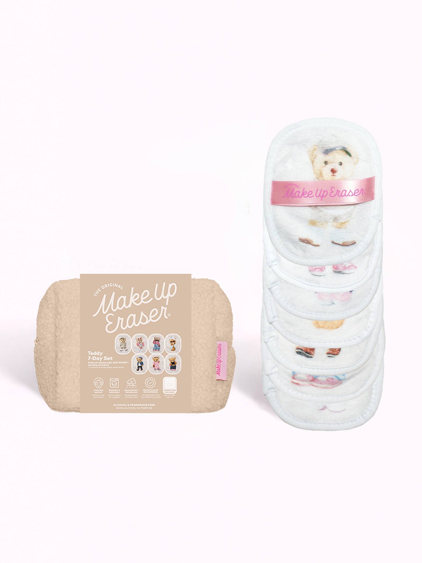 Teddy Bear 7-Day Gift Set & Plush Cosmetic Bag | Makeup Eraser
