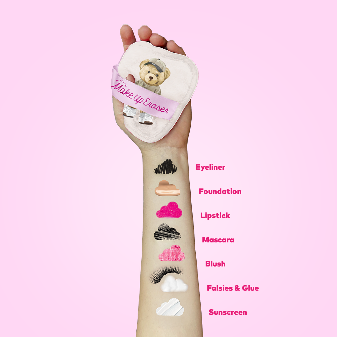 Teddy Bear 7-Day Gift Set & Plush Cosmetic Bag | Makeup Eraser