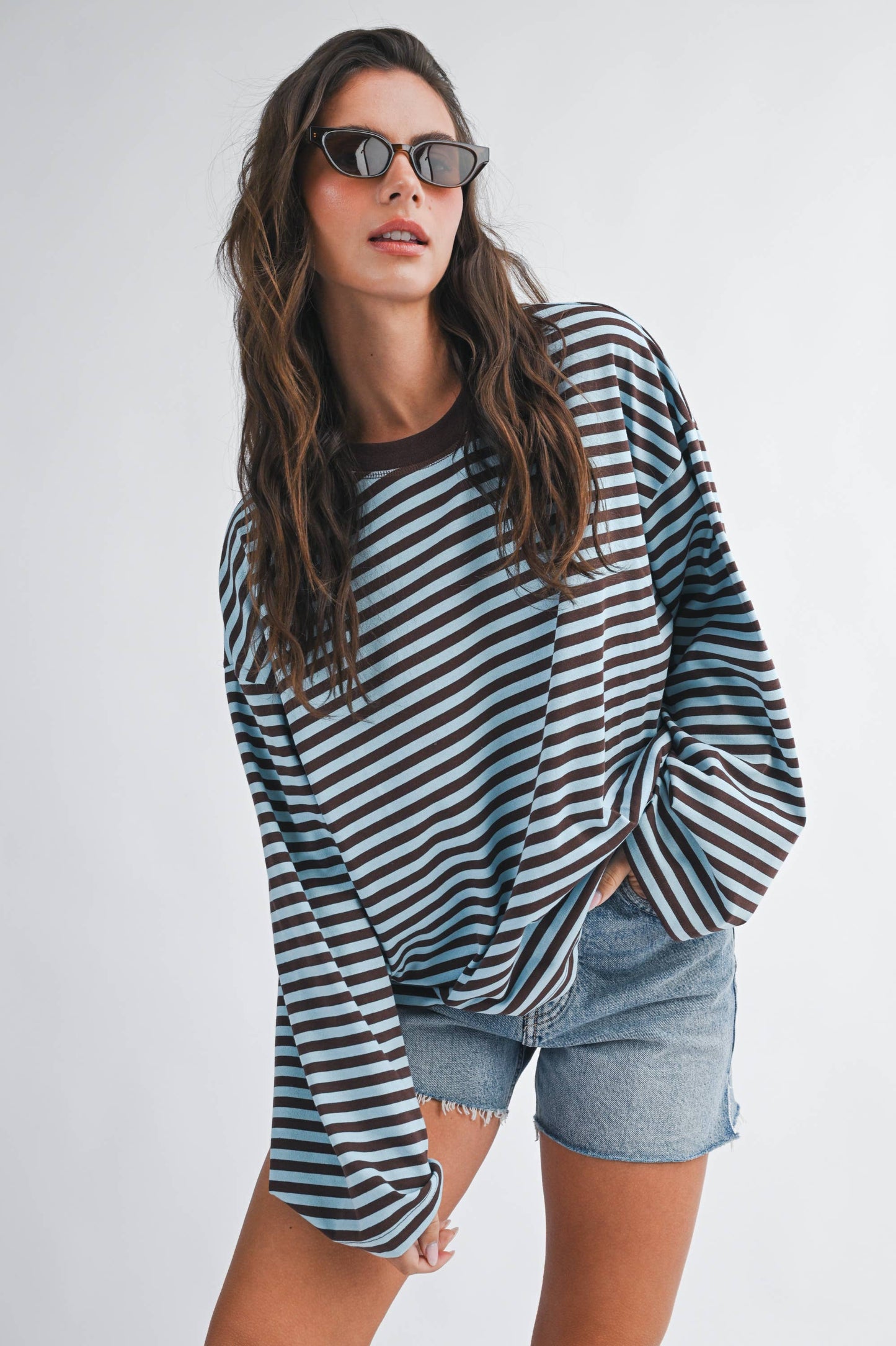 Greta Oversized Stripe Long Sleeve Top