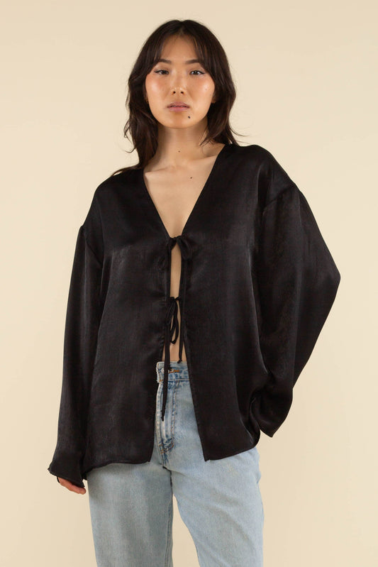 Florence Flowy Tie Front Top