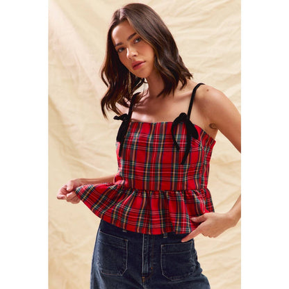 Molly Plaid Peplum Tank