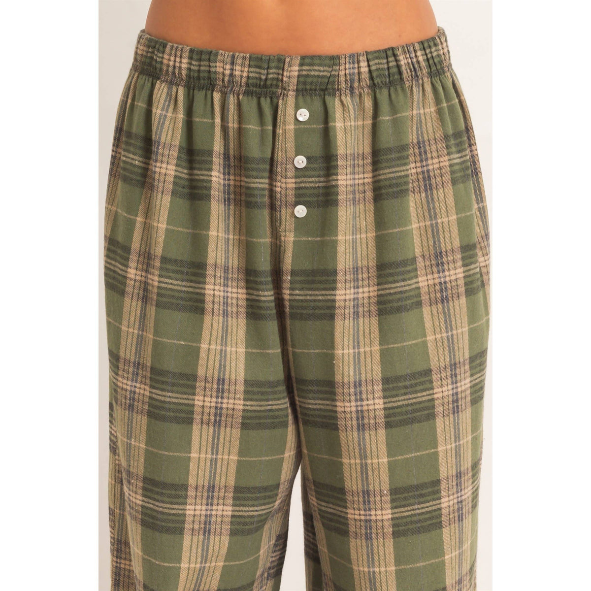 Kenzi Plaid Wide-Leg Pants