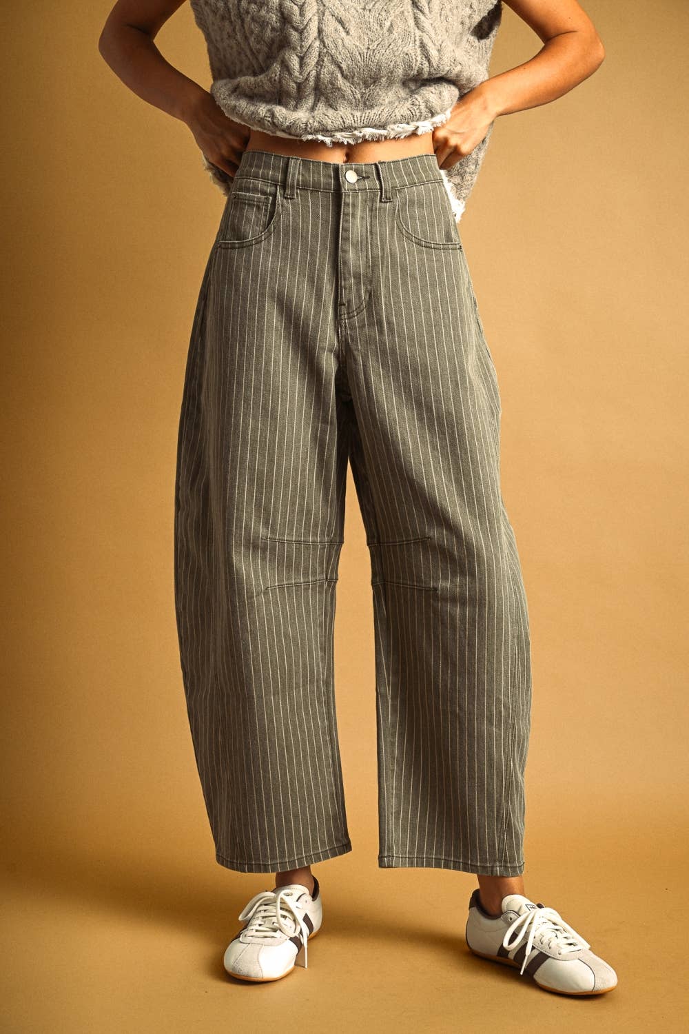 Penny Pin Stripe Barrel Pants