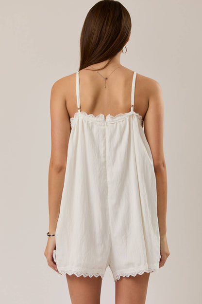 Bree Lace Trim Romper