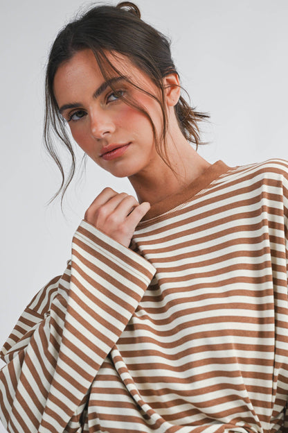 Greta Oversized Stripe Long Sleeve Top