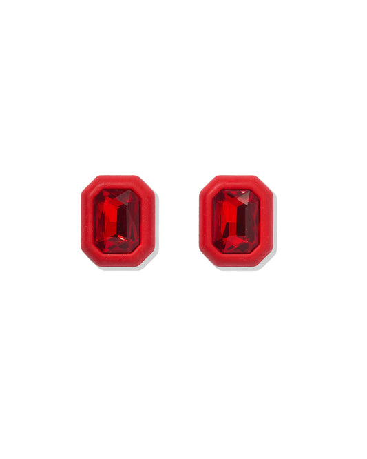Eva Statement Earring - Red Rectangle
