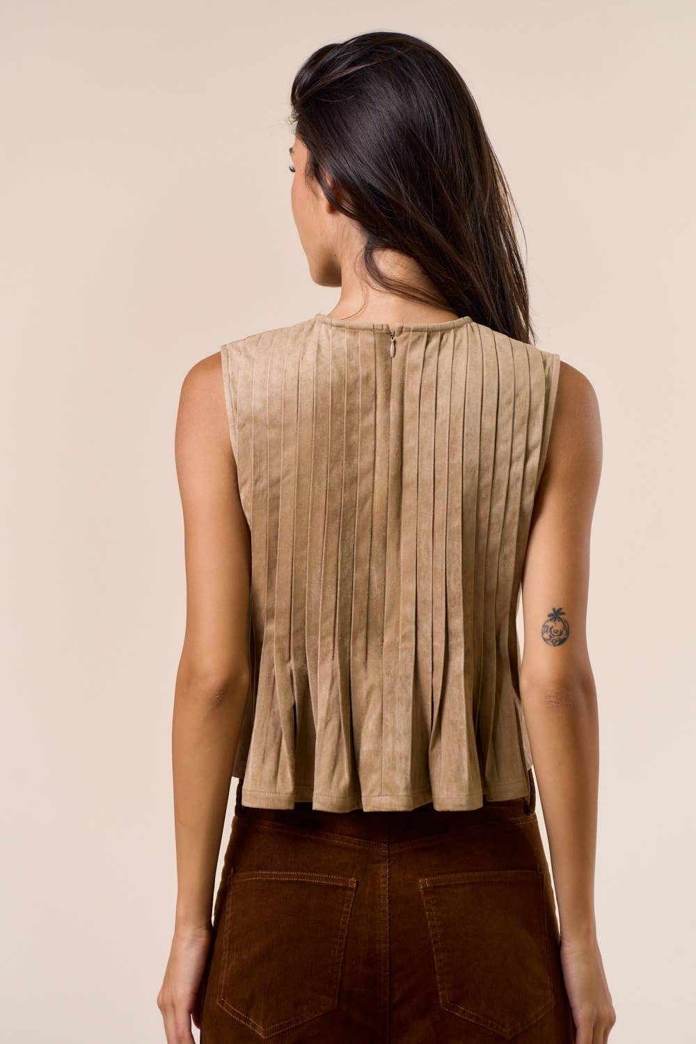 Stila Suede Tie-Front Top