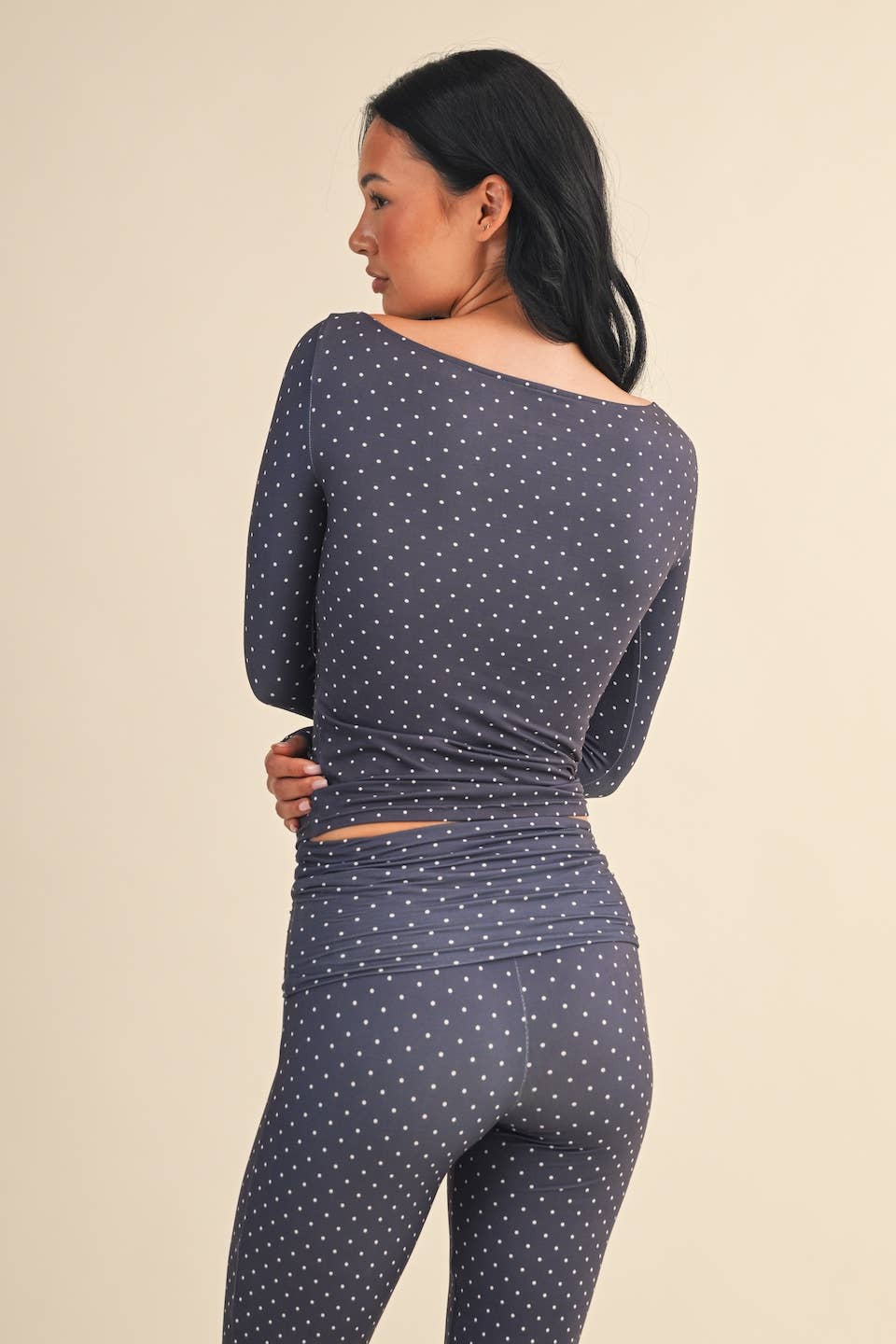 Mable Polka Dot Print Off The Shoulder Top