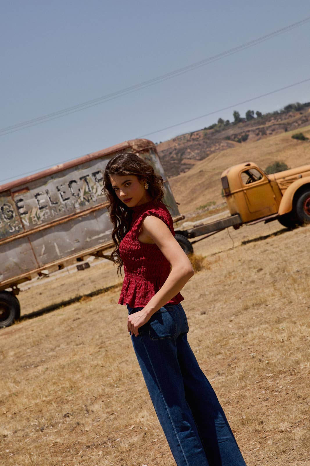 Jenni Smocked Mock Neck Blouse