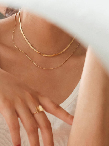 Jean Layered Snake Chain Necklace | Waterproof Jewelry