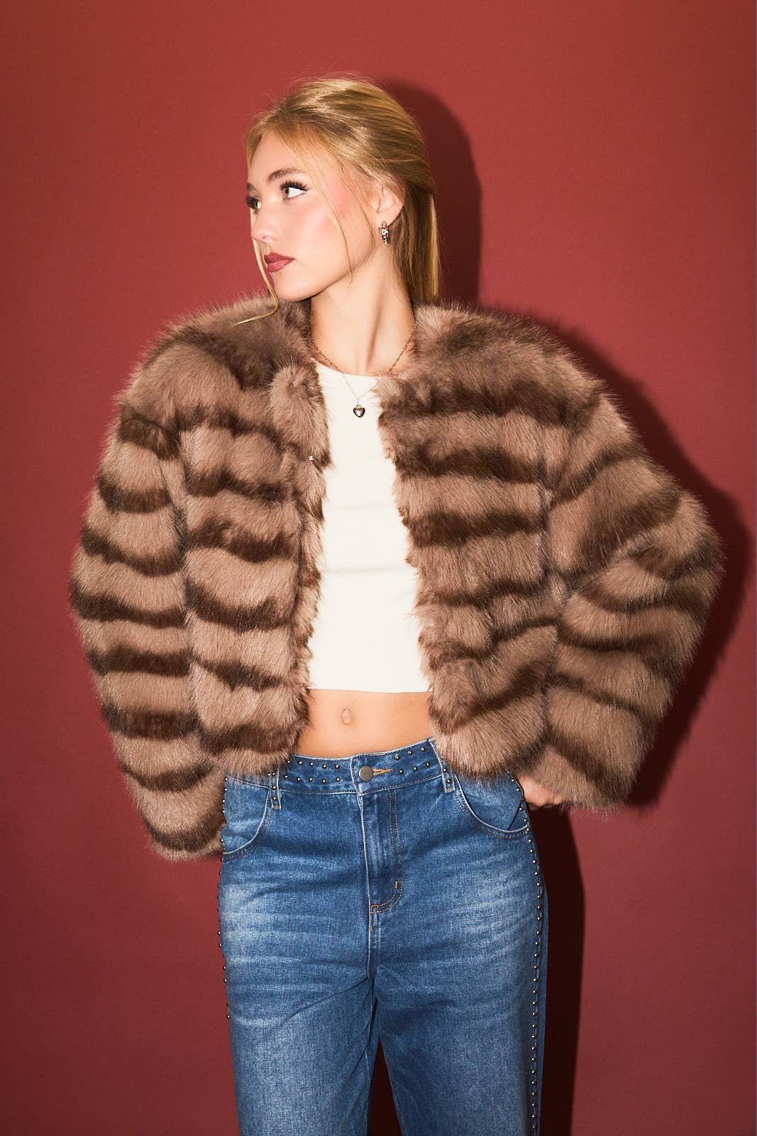 Bella Faux Fur Crop Coat