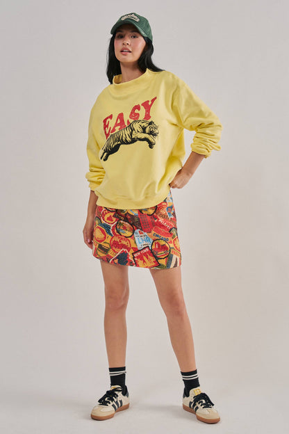 Easy Tiger Graphic Mock Neck Sweatshirt