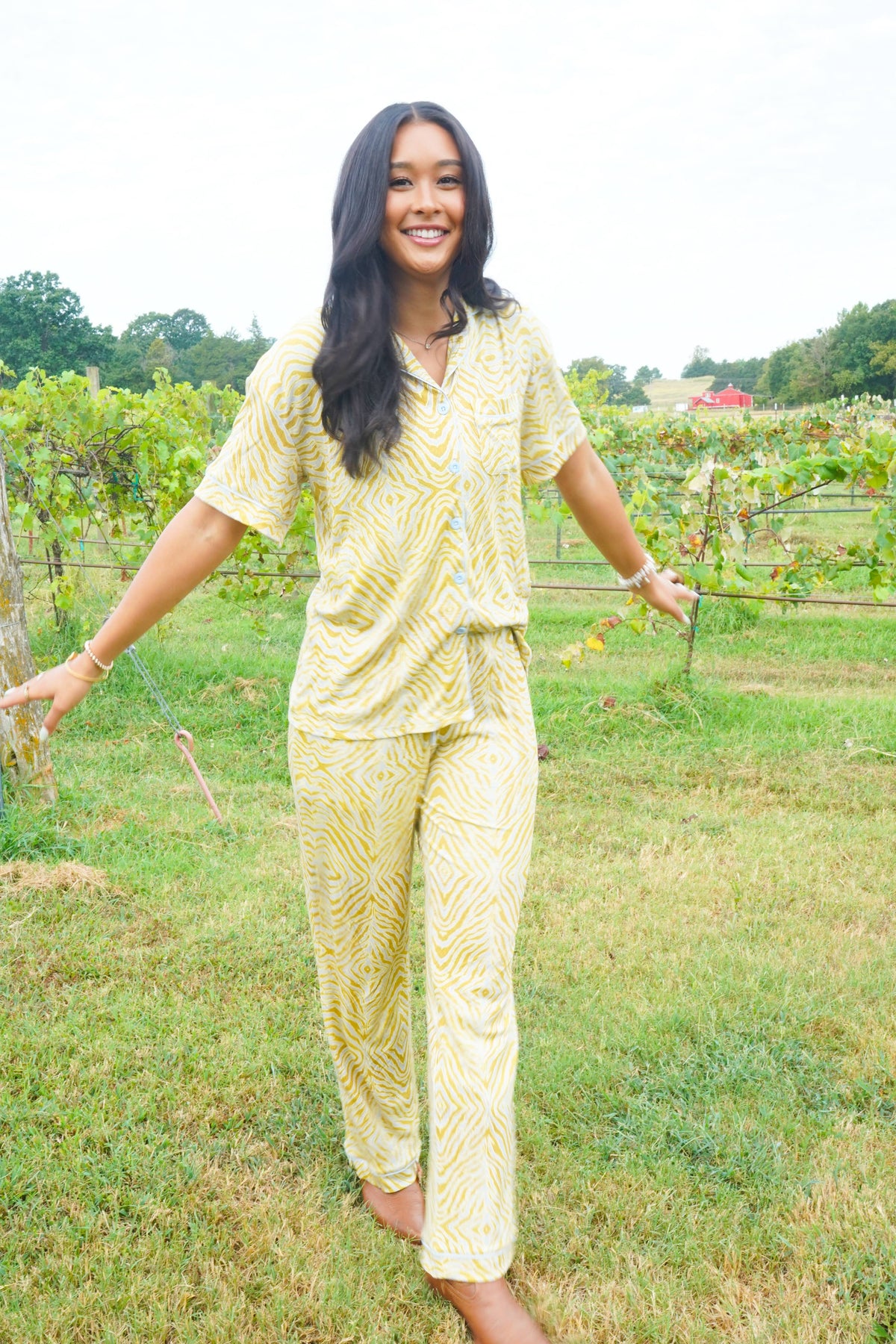 Chartreuse Zebra | Pajama Set